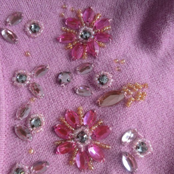 Vintage George Floral Beaded Sweater Set. Size L(12/14) - Picture 11 of 11